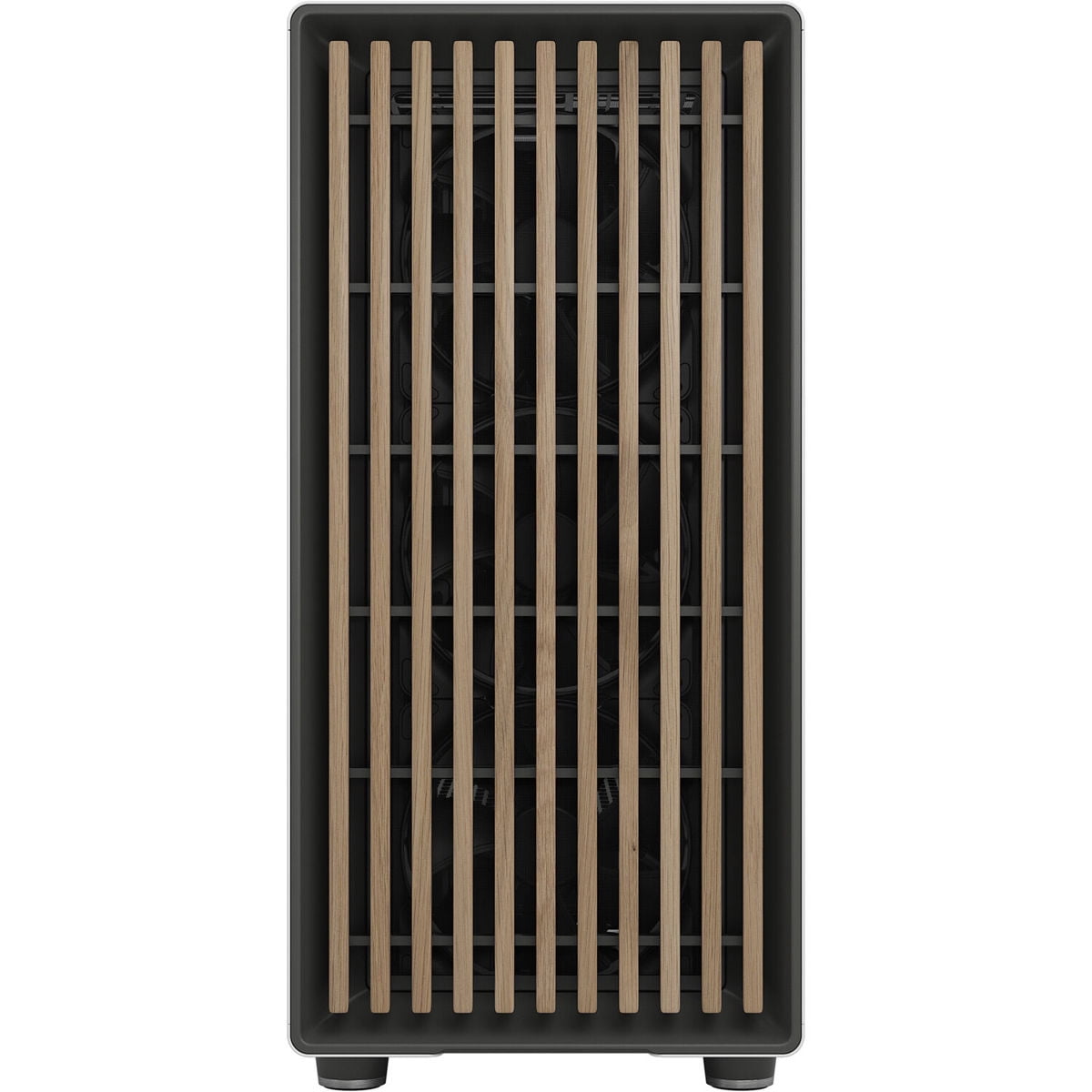 Fractal Design North XL ATX mATX Mid Tower PC Case - Chalk White Chassis with Oak Front and Mesh Side Panel - FD-C-NOR1X-03