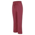 thumbnail image 6 of QHFBli Womens Linen Pants Casual Straight Fit Elastic Waisted Drawsting Trousers with Pockets, 6 of 6