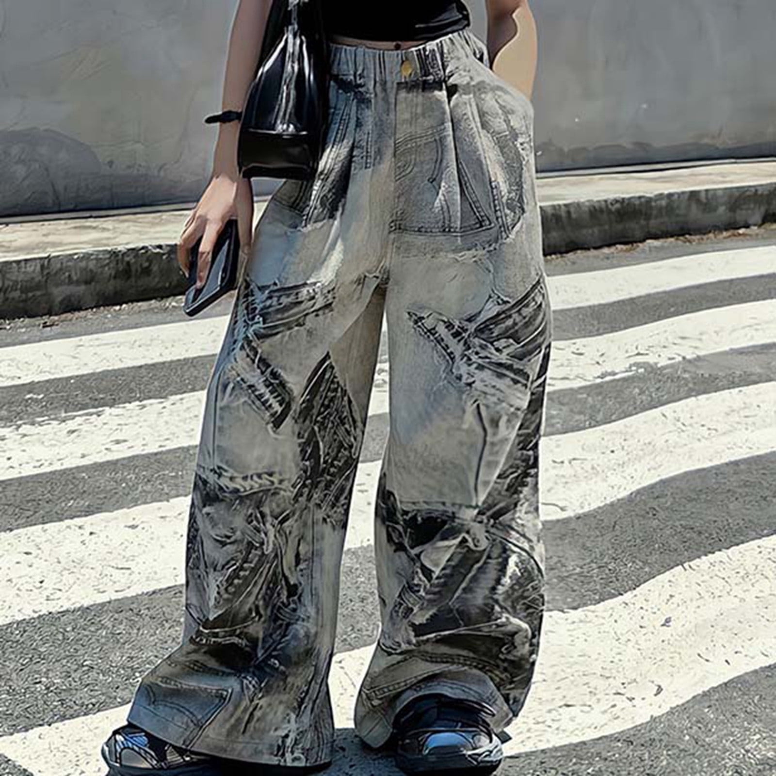 Distressed Low Rise Baggy Jeans – edikted DYE WASHED DISTRESSED 
