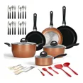 thumbnail image 1 of Batería De Cocina Antiadherente 34 Piezas - Juego De Ollas Y Utensilios De Aluminio Resistente,Marrón oscuro, 1 of 11