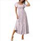 thumbnail image 1 of Vestido Veraniego Midi Bohemio de Corte A, Holgado, con Escote Cuadrado y Mangas Abullonadas, con Bolsillos, Estilo 2 XXXL, 1 of 8