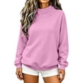 thumbnail image 3 of DISKEBUISS Women's Mock Neck Sweatshirt Long Sleeve Loose Casual Pullover for Fall Winter Basic Tops, 3 of 4