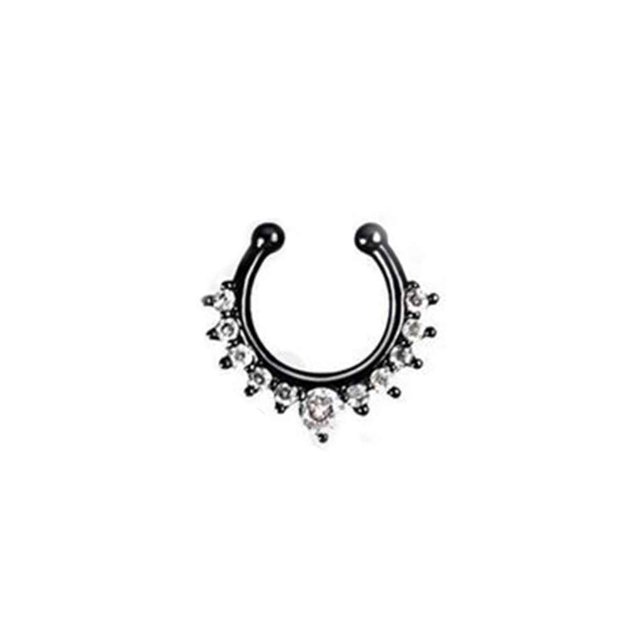 Qarigey Anillo de nariz falso, tachuelas de aleación, para el labio del cuerpo, Clip para cumpleaños, joyería Punk personalizada, Type2 NO2