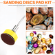 thumbnail image 4 of Disco de lija de 100 piezas, 25 mm, 1 pulgada, papel de lija de grano 100-3000 con placa de pulido abrasivo de 1 pulgada + vástago de 1/8 pulgada para herramienta rotativa, 4 of 8