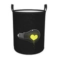 thumbnail image 1 of LNWH Laundry Basket, Yellow Heart in the Bulb Pattern Foldable Laundry Hamper With Handles Waterproof, Small, 1 of 8