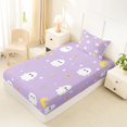 thumbnail image 4 of Manfei Cartoon Cute Ghost Twin Sheets,Sugar Skeleton Print Halloween Bedding,3pcs,1 Flat Sheet,1 Fitted Sheet and 1 Pillowcase, 4 of 6