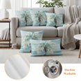 thumbnail image 6 of Teal Palm Tree Outdoor Waterproof Pillow Covers, Seaside Coastal Tree Tropical Botanical Decorative Rectangle Throw Pillowcase Sofa Cushion Sham for Patio/Couch/Chair, 20"x12" 2 Pack, 6 of 8