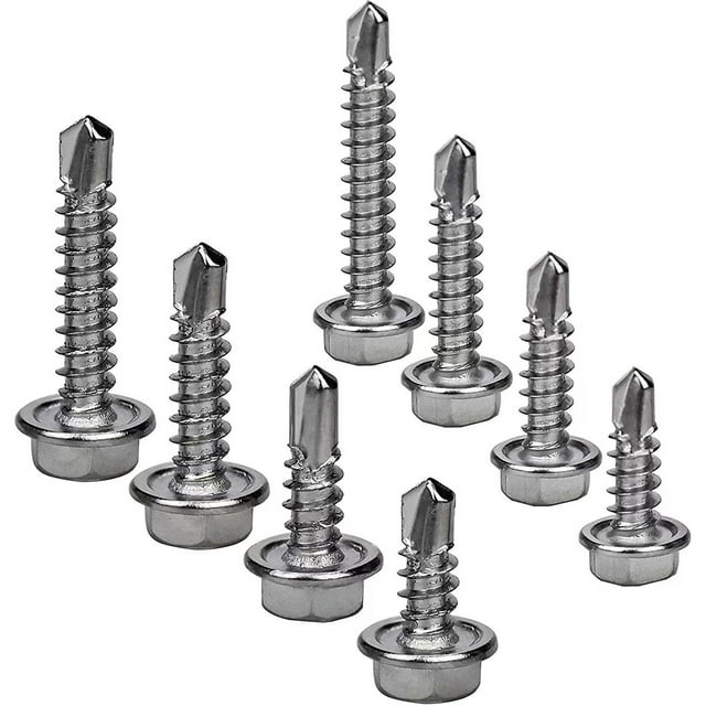 200 Pieces/Set Stainless Steel Screw Replacement Hexagon Anti-rust Portable Detachable Hexagon Self-tapping Woodworking Screws Assortment with Storage Box