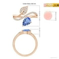 thumbnail image 5 of ANGARA Natural 1.1 ct Tanzanite and Diamond Bypass Ring with Leaf Motif in 14K Rose Gold for Women (Size-8x6mm) | December Birthstone, Anniversary, Jewelry Gift for Women | Natural Tanzanite Ring, 5 of 9