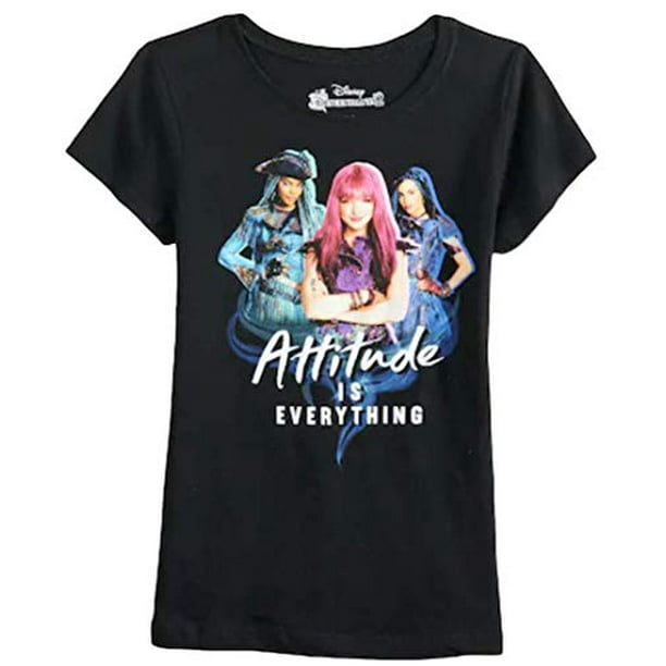 Disney Descendants Girl's Fashion Casual T-Shirt (Black, L) - Walmart ...