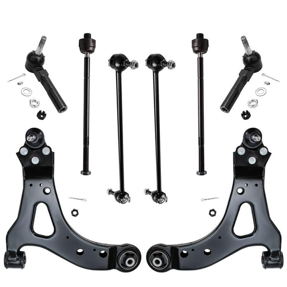 Detroit Axle - FWD Front End Suspension Kit for 2005-2007 Buick Terraza Saturn Relay, 05-09 Chevy Uplander Pontiac Montana, Lower Control Arms w/Ball Joint Outer Tie Rods Sway Bar Links Replacement