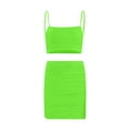 thumbnail image 5 of Abomasnow Women's Sexy 2 Piece Outfits Strap Crop Top Skirt Set Bodycon Mini Dress, 5 of 9
