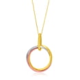 thumbnail image 1 of Pendentif Bague Ouverte Entrelacée en Or 14k Tricolore 18 Po, 1 of 2