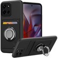 thumbnail image 1 of wonima11 for Moto G 5G 2025 Phone Case with Credit Card Holder & 360° Rotatable Ring Holder Kickstand/Stand Cover Case for Motorola Moto-G-2025 - Black, 1 of 1