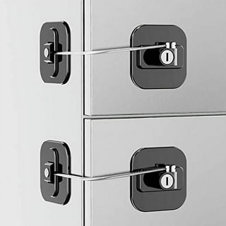 2 pack refrigerator door locks with 4 keys, file drawer lock