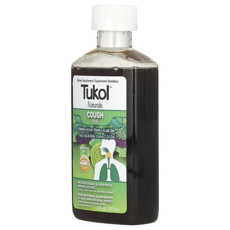 Tukol Naturals Adult Cough Syrup with Elderberry, Ivy Leaf