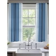 thumbnail image 3 of Sheer Curtains 63 Inches Long, Navy Blue Ombre Stripe Light Filtering Window Curtains for Living Room/Bedroom, Farmhouse Simple Striped Rod Pocket Voile Sheer Curtain Drapes, 52"W x 63"L, 2 Panels, 3 of 8