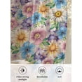 thumbnail image 6 of Sheer Curtains 54 Inch Length, Watercolor Flowers Semi Sheer Curtains Light Filtering Window Treatment, Spring Floral Daisy Plants Country Beige Privacy Voile Drapes for Living Room 52x54 Inch, 6 of 7