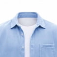thumbnail image 5 of Yertdoel Men's Button Down Shirts Solid Color Short Sleeve Lapel Neck Shirt Soft Comfortable Breathable Outdoor Cycling Hiking Summer Casual Tops, 5 of 6