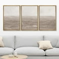 thumbnail image 2 of IDEA4WALL Framed Canvas Print Wall Art Set of 3 Neutral Seascapes Subtle Tones Illustration Print Watercolor Abstract Ocean Serene Modern Digital Art Minimal Chic for Home Decor - Natural 16"x24"x3, 2 of 5