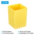 thumbnail image 3 of Unique Bargains Pencil Holder Plastic Pen Makeup Brush Holder Square Desktop Organizer Yellow, 3 of 6