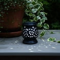 thumbnail image 3 of LumaBase Solar Powered Ceramic Lantern - Black with White Lights, 3 of 7