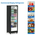 thumbnail image 2 of Aoile Commercial Display Refrigerator 12.4 Cu.Ft, Glass Door Upright Merchandiser Beverage Cooler with Wheels & LED Lighting, 2 of 8