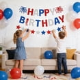 thumbnail image 5 of Patriotic Happy Birthday Bunting Banner, Red White Blue Glitter Star Decor for 4th of July Birthdays, Memorial Day and US-Themed Celebrations, 5 of 9