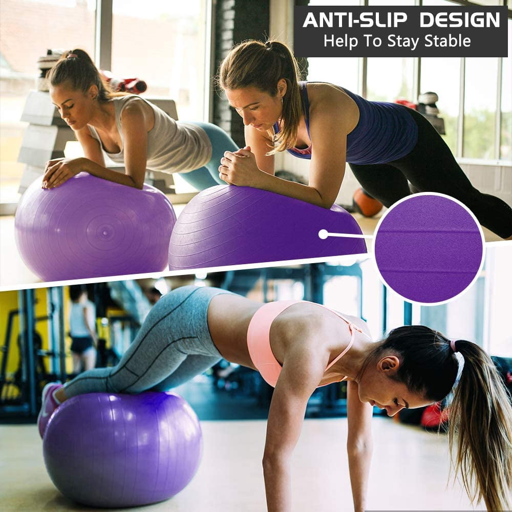 75cm Yoga Ball, Exercise Ball for Fitness, Stability, Balance & Birthing, Anti-Burst Professional Quality Design Balance Ball Pilates Core&Workout Ball with Quick Pump - Home Gym Office Chair,F82824
