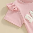 thumbnail image 6 of ZACPNCV Toddler Baby Girl Clothes Short Sleeve T Shirt Shorts Two-piece Set Newborn Outfit Baby Summer Father's Day Clothes Pink 6-12 Months, 6 of 9