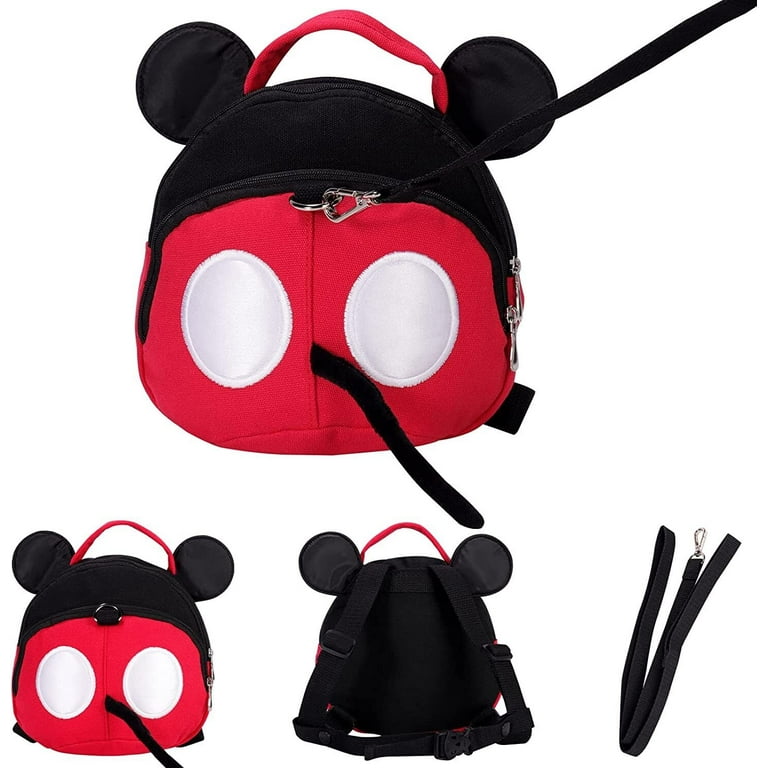 SHANNA Kids Walking Backpack with 2m Wrist Reins with Anti Lost Leather Cartoon Backpack 1 3 Years Old Boys Girls Kids Red Beetle