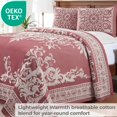 thumbnail image 5 of Superior Woven Jacquard Bedspread Set Full Size, 3-Piece Lightweight All Seasons Coverlet, Berry Red, 5 of 9