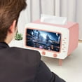 thumbnail image 6 of TV Shape Tissue Box under $5! Xqxayjr TV Shape Tissue Box Cover, Multi Function Phone Stand Tissue Holder, ABS Plastic Storage Box for Living Room Bedroom, 6 of 7