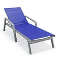 thumbnail image 4 of LeisureMod Marlin Modern Outdoor Chaise Lounge Arm Chair with Grey Powder Coated Aluminum Frame for Patio and Backyard Garden, Set of 2 (Navy Blue), 4 of 12