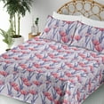 thumbnail image 3 of Ambesonne Blooming Tulips Fitted & Flat Sheet with Sham 3 Pcs Set, Floral Watercolor, Twin, Pale Lavender Dark Coral, 3 of 5