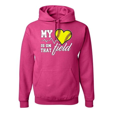 Wild Bobby, My Heart Is On That Tennis Field, Sports, Unisex Graphic Hoodie Sweatshirt, Fuschia, Medium