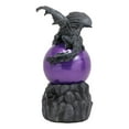 thumbnail image 2 of Ebros Twilight Dragon Resting On Purple Sandstorm Glass Ball Statue Sound Sensor Decor, 2 of 5