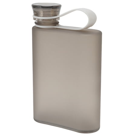 

Flat Water Bottle 380ml Fine Workmanship Paper Water Bottle Easy Carrying Transparent Safe For Travel Grey