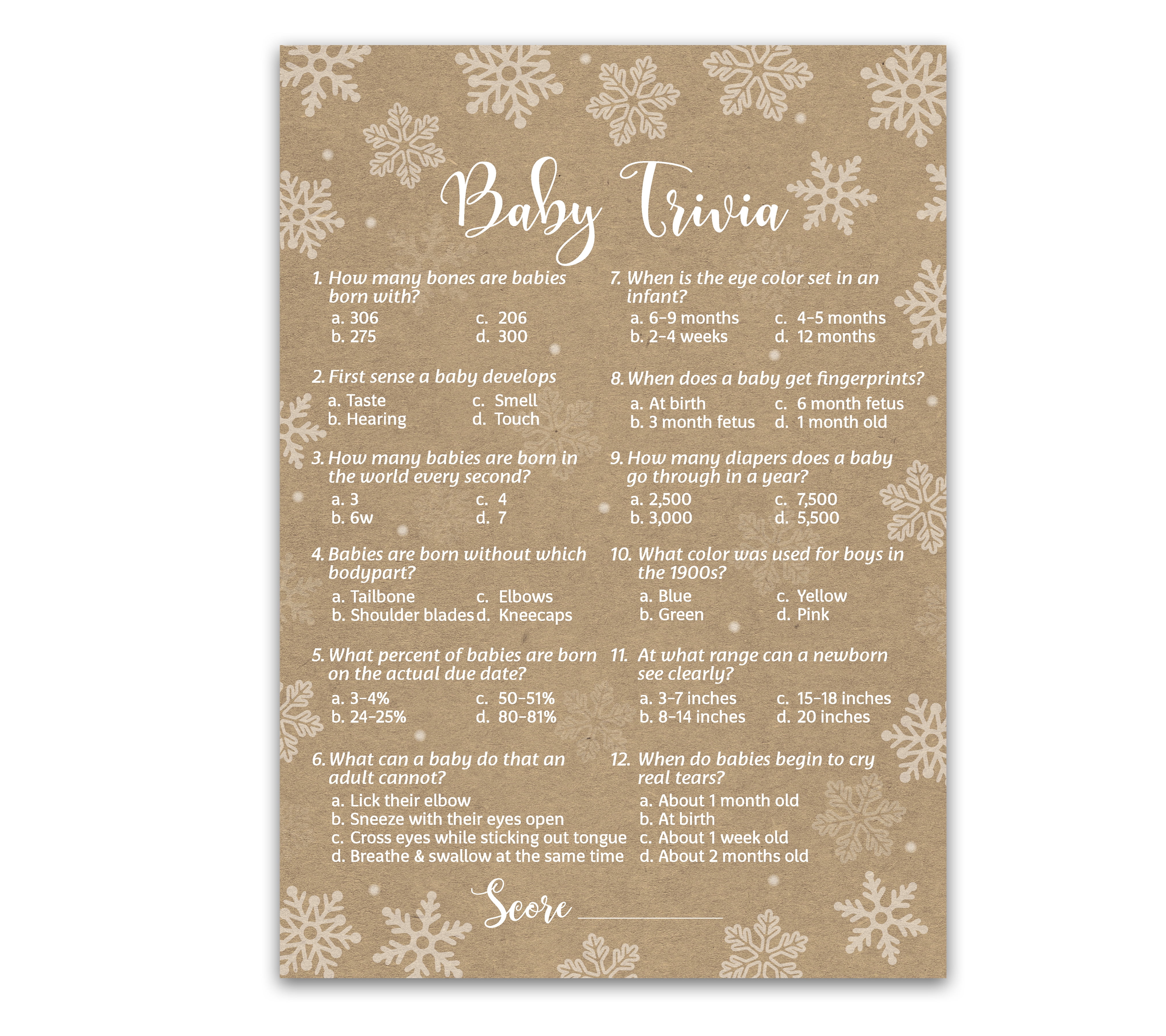 Boho Baby Trivia Game Cards For Baby Shower - Pack Of 25, Fun Fact Game For Couples, Gender Reveal & Parties - View #9