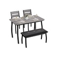 thumbnail image 3 of Home dining mesa set para 4-de madera kitchen mesa con forrado bench y 2 cushion sillas space-saving dinette set para studio kitchen dining room apartment (43x28x30inch), 3 of 8