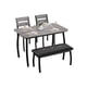 thumbnail image 3 of Hogar Dining Mesa Set Para 4 Wooden Cocina Mesa Con Upholstered Bench Y 2 Cushion Chairs Espacio Ahorra Dinette Set Para Studio Cocina Dining Room Apartment (43x28x30inch), 3 of 7