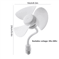 thumbnail image 4 of 2X Screw in Socket Fan Compact Ceiling Cooler Fan Screw in Cooling Fan Quiet Small Tabletop Fan,2 x Socket Fan,White, 4 of 8