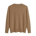 thumbnail image 5 of Tianiyouqing Women's 100% Pure Merino Wool Long Sleeve V-Neck Sweater - Soft, Warm, and Stylish Winter Knit Pullover Khaki XXL, 5 of 5