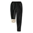 thumbnail image 2 of YYDGH Womens Fleece Lined Leggings High Waisted Thermal Pants Plus Size Sherpa Lined Winter Warm Thick Velvet Pants Black L, 2 of 8