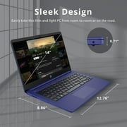 HP Premium 14 Stream HD Laptop, Intel Celeron N4120, 16GB RAM, 64GB eMMC, Webcam, Intel UHD Graphics, 1 Year Office, Bluetooth, WiFi, HDMI, Windows 11s, Blue, Hotface 32GB USB Card