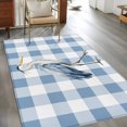 Great Blue Heron Non-Slip Non-Shedding Floor Mat, Sky Blue Plaid ...