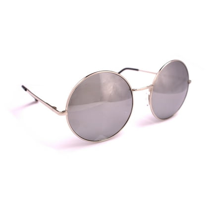 Fishing Sunglasses Silver Mirror Lenses - Metal Round 2