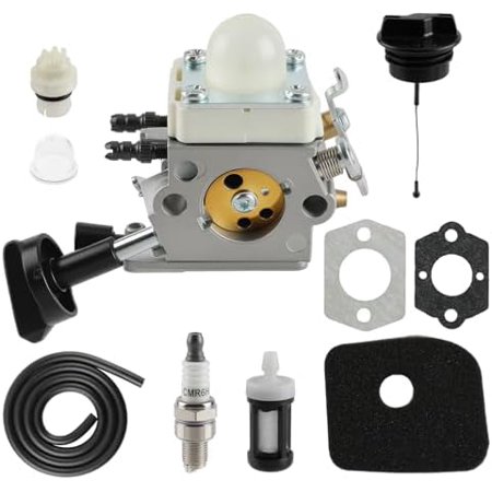 Carburetor with Gas Cap Air Filter Spark Plug Primer Bulb Gaskets Compatible with Stihl BG56 BG56C SH56 Blower 125-760 C1M-S260B C1M-260 4241 120 0632 4241 120 0622 4241 120 0615 4214 120 1800
