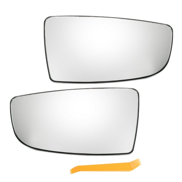 Reemplazo de vidrio del espejo retrovisor izquierdo y derecho, no calefaccionado, vidrio blanco con respaldo para Ford Transit