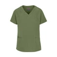 thumbnail image 2 of ACTIVE UNIFORMS Women's Medical Scrub Set Cool 4-Way Stretch Jogger Scrub Set (Olive, Medium-Petite), 2 of 6